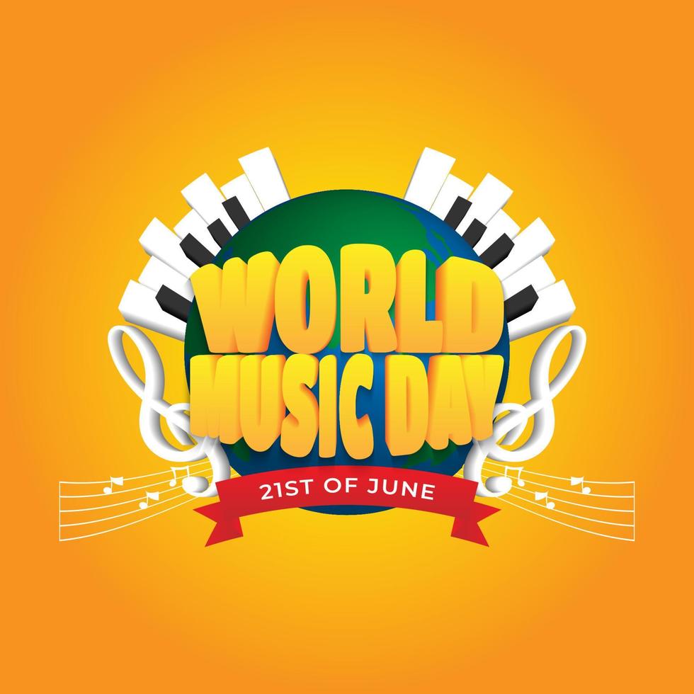 3D Style Illustration for Celebrating World Music Day vector