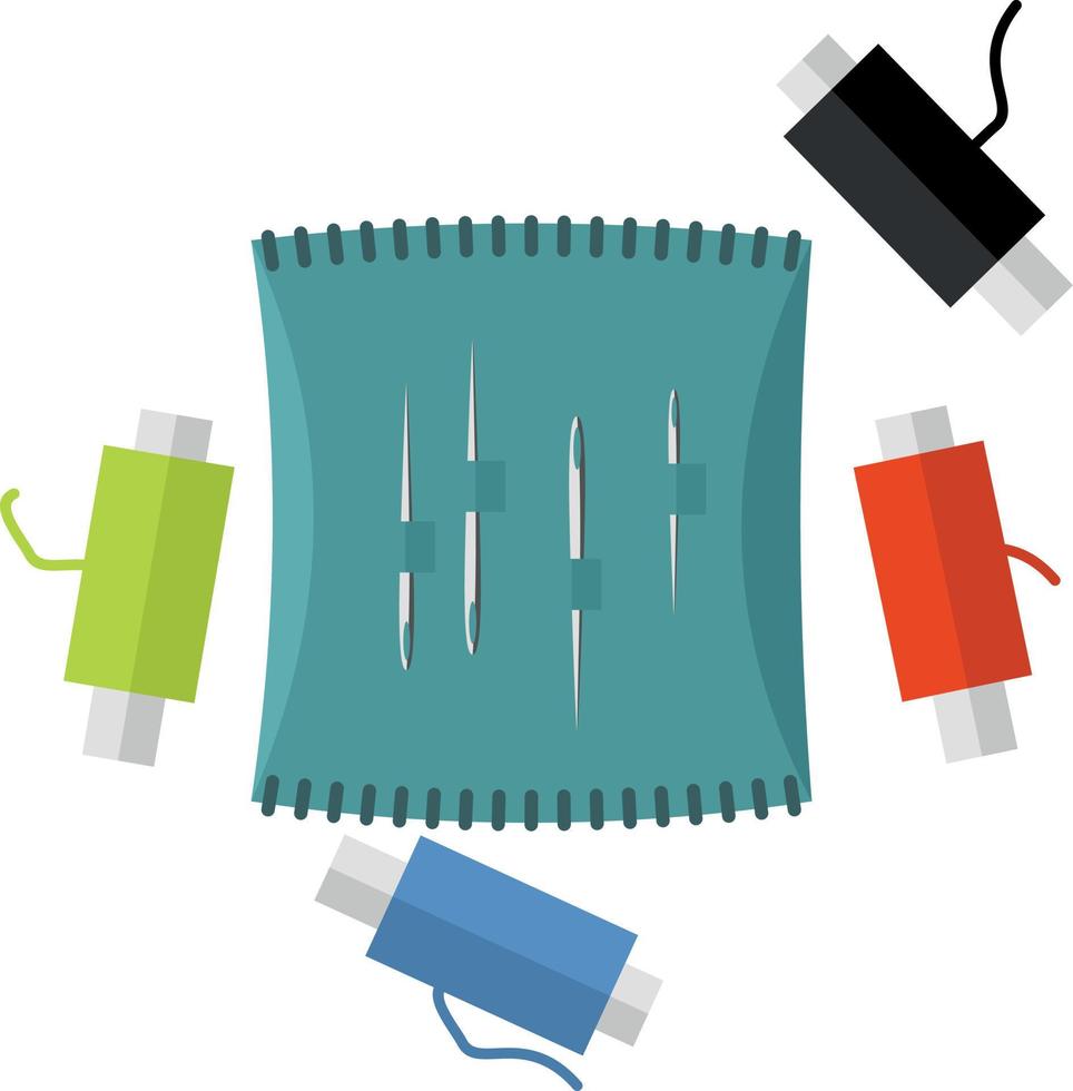 Vector Image Of Colorful Thread And Needles