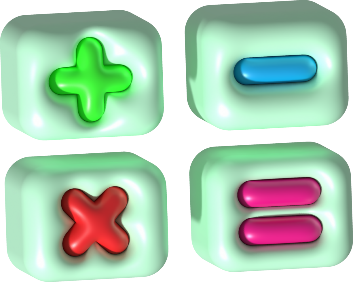 3d illustration calculatrice symbole icône png