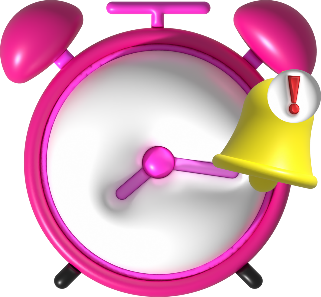 3D illustration Alarm clock at the appointed time png