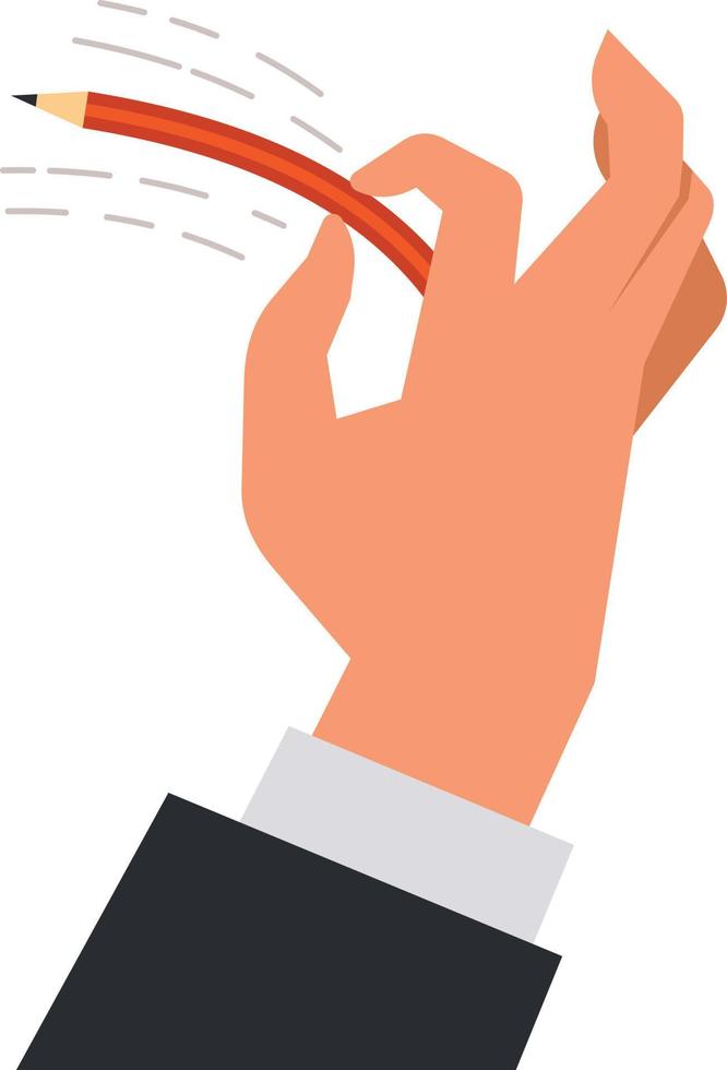 Vector Image Of A Hand Holding A Pencil