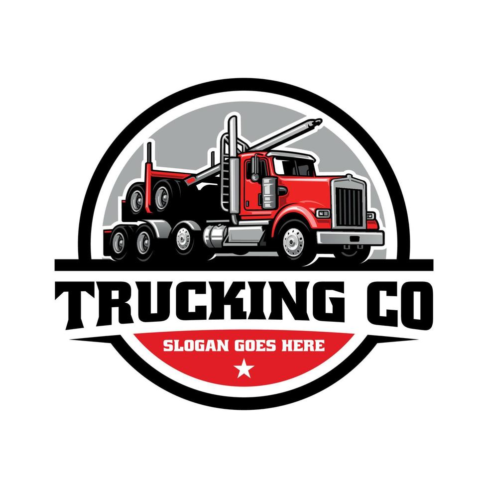 timber truck illustration logo vector