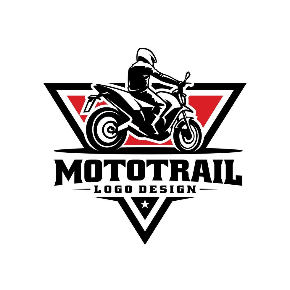 motociclista montando aventura moto ilustración logo vector