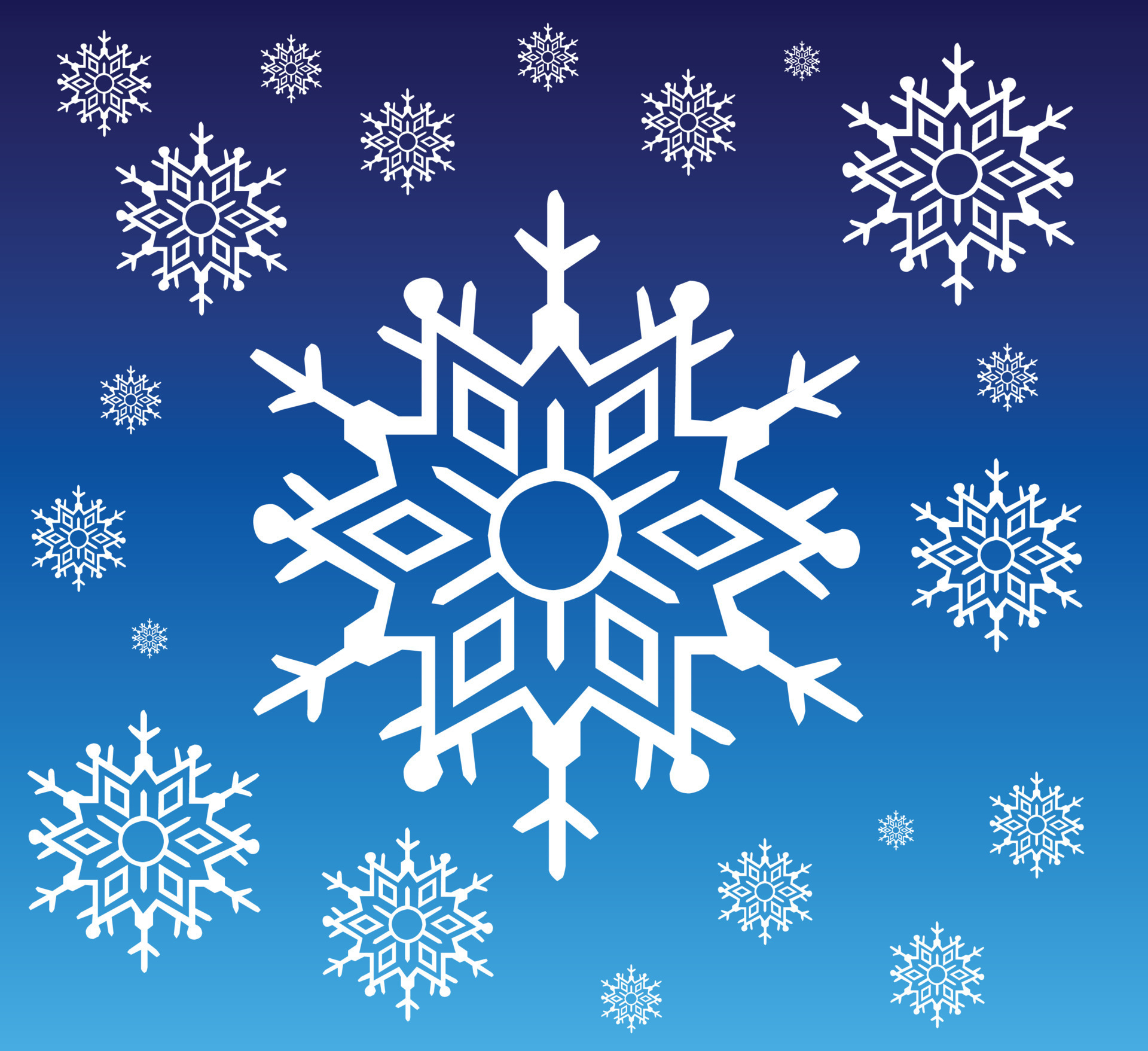 White Snowflakes On Dark Blue Background Stock Illustration - Download  Image Now - Snowflake Shape, Vector, Icon Symbol - iStock