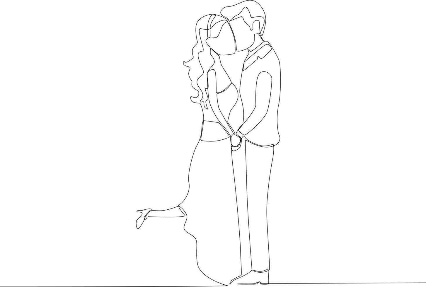 Bride and groom kissing at their wedding 22796643 Vector Art at Vecteezy