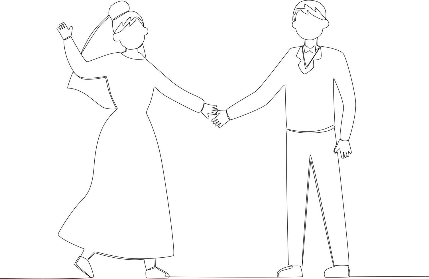 A man and a woman get married vector
