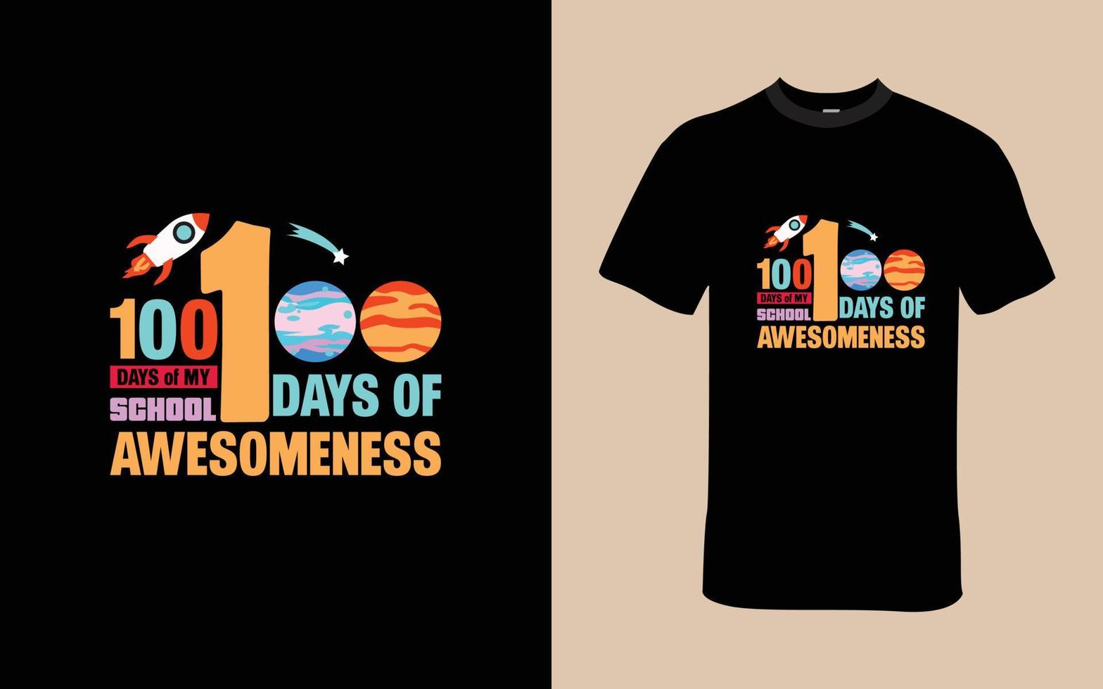 100 days of my School, 100 Days of Awesomeness T shirt vector