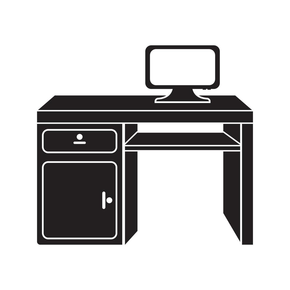 Work desk logo icon,illustration design template vector