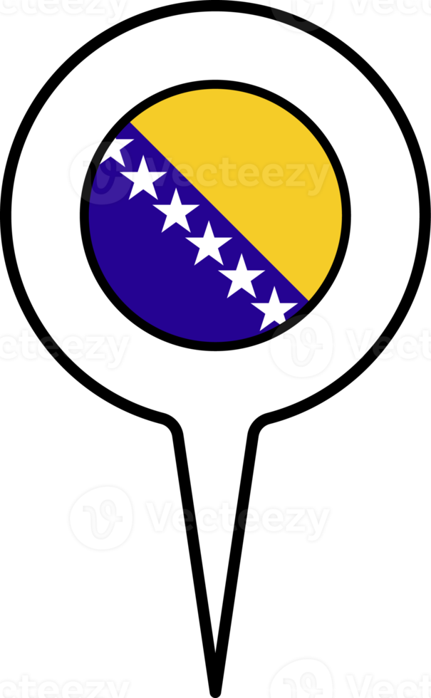 Bosnië en herzegovina vlag kaart wijzer icoon. png