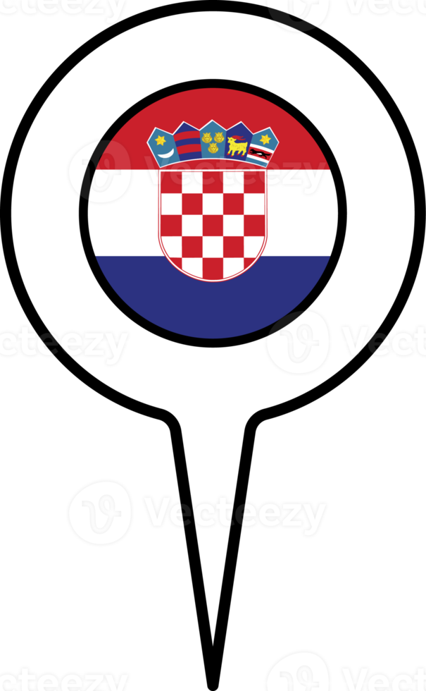 Croácia bandeira mapa ponteiro ícone. png