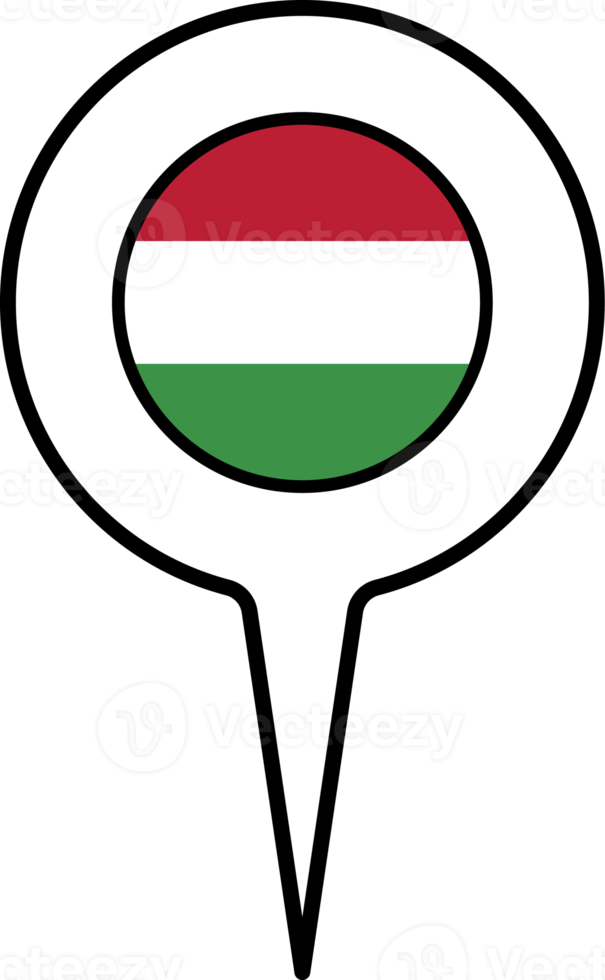 Hungary flag Map pointer icon. png