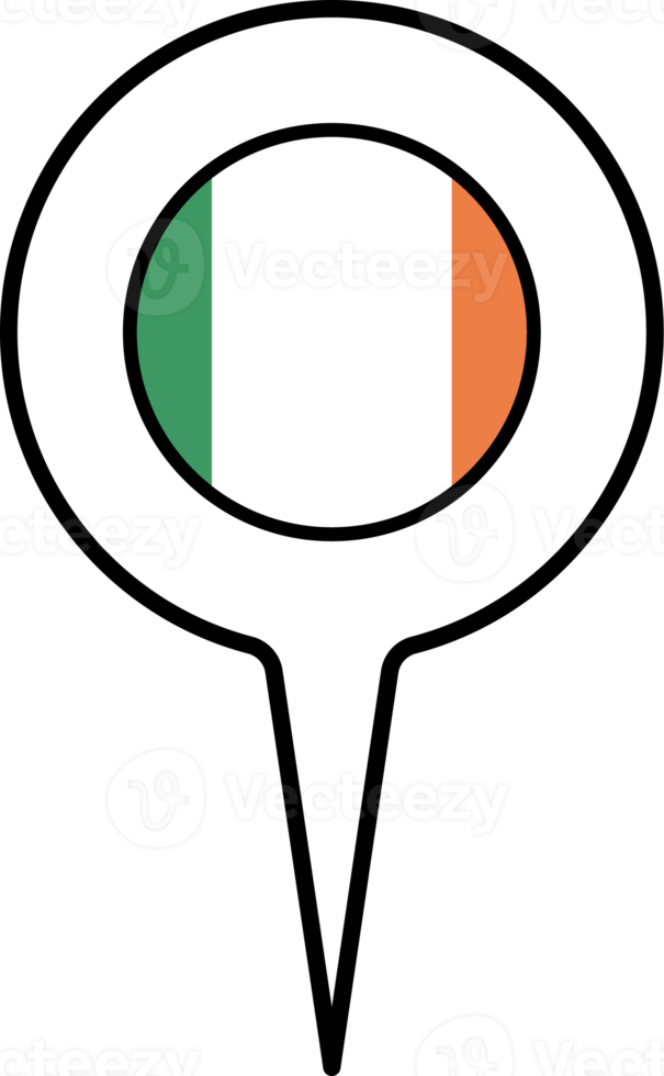 Irland Flagge Karte Zeiger Symbol. png