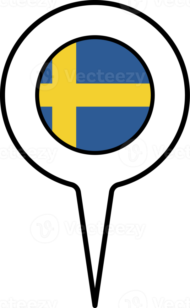 Suécia bandeira mapa ponteiro ícone. png