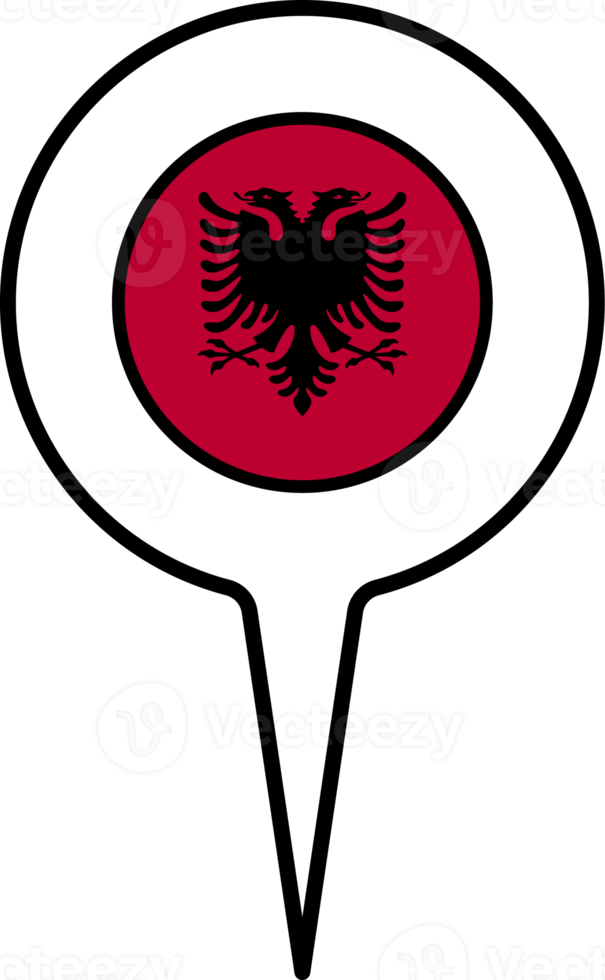 Albania flag Map pointer icon. png