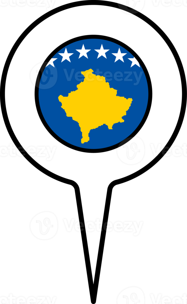 Kosovo flag Map pointer icon. png