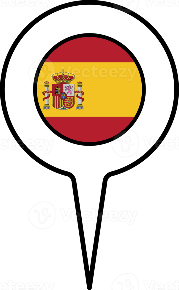 España bandera mapa puntero icono. png