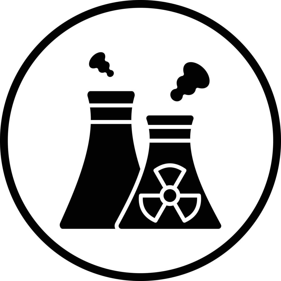 Nuclear Plant Vector Icon Design