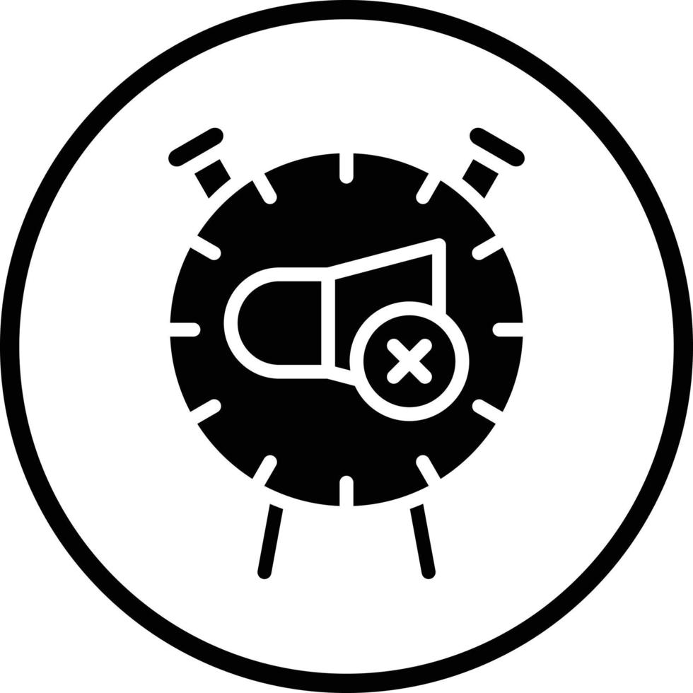 Mute Alarm Clock Vector Icon Design