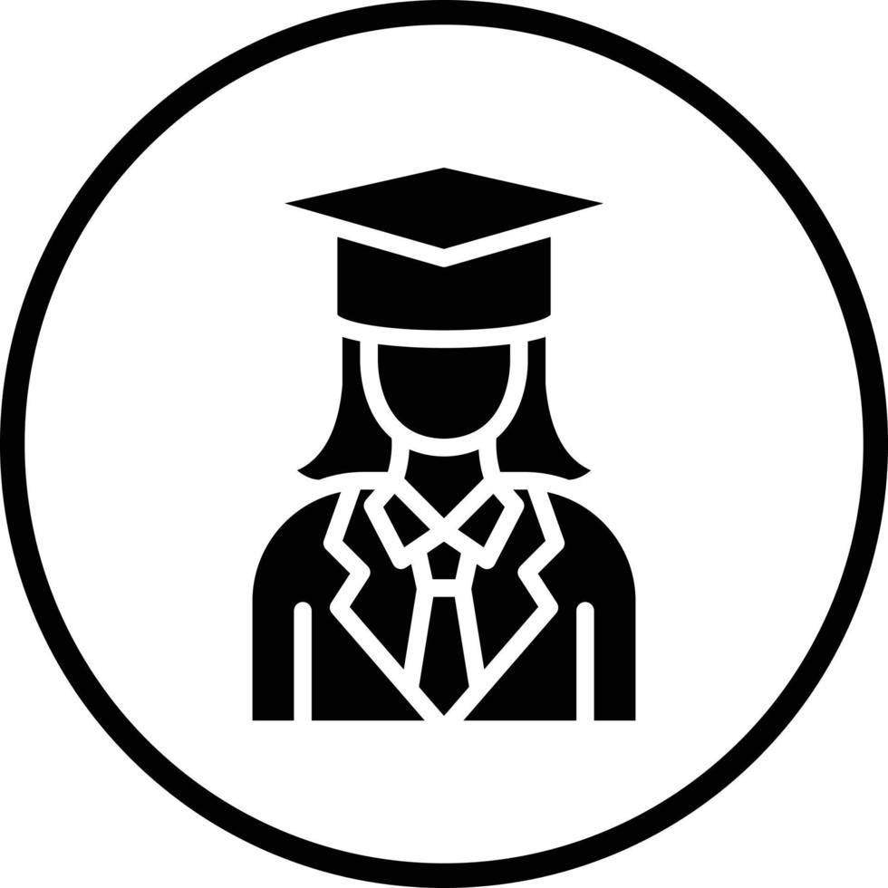 Female Graduate Vector Icon Design
