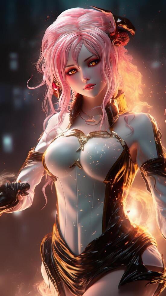 image of evanescence of Fury blending flames of electric photo