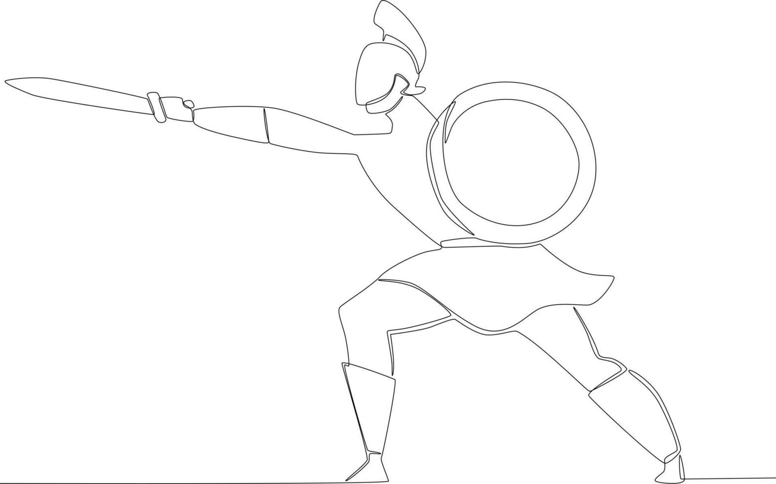 A warrior draws a sword at an opponent vector