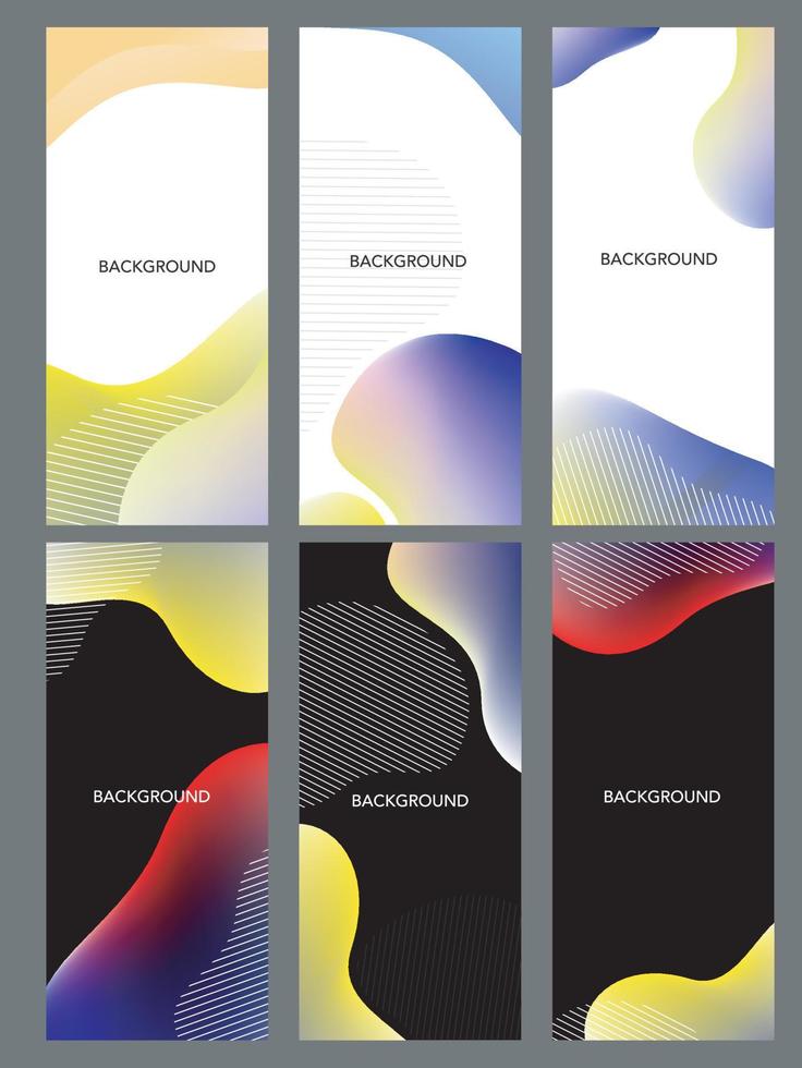 Modern abstract covers design set. Cool gradient shapes composition. Vector illustration for business covers, and corporate presentation banners. Colourful light lines