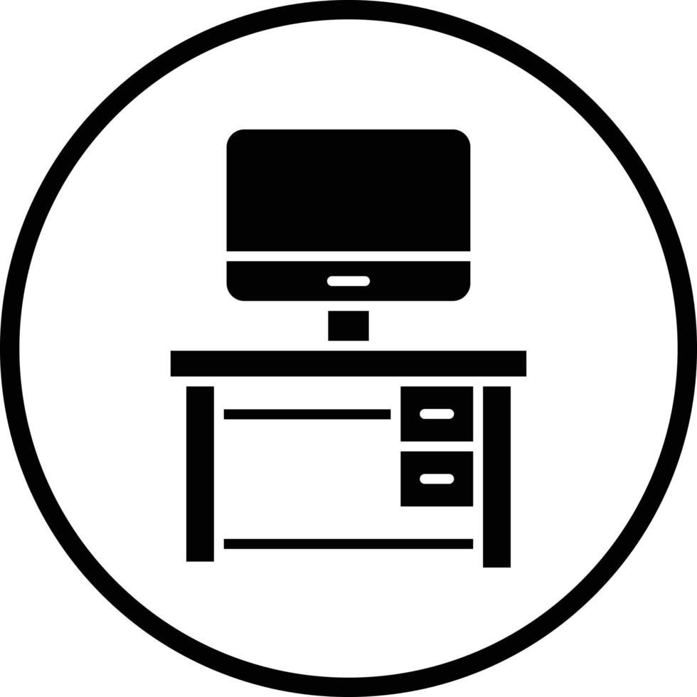 Computer Table Vector Icon Design