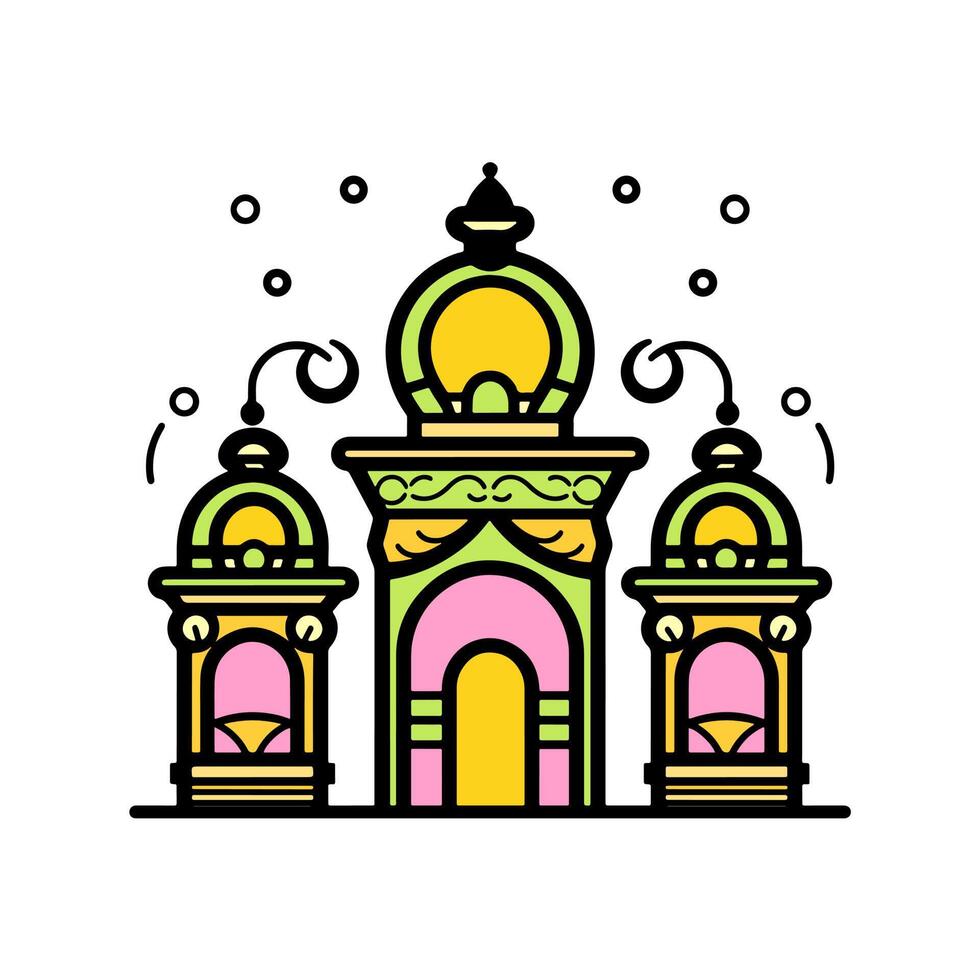 Arabic lantern illustration free, lantern icon vector, lantern outline, colorful lantern, Ramadan lantern vector