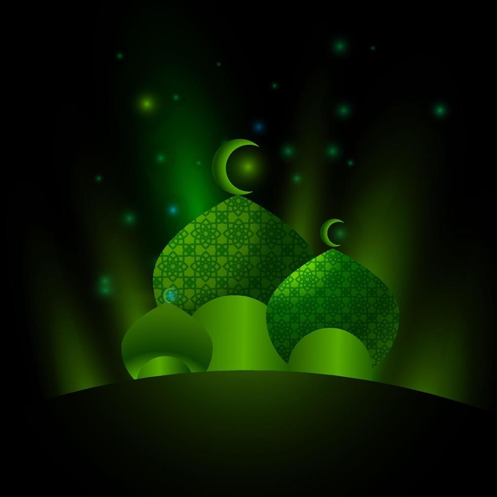 green mosque islamic vector background