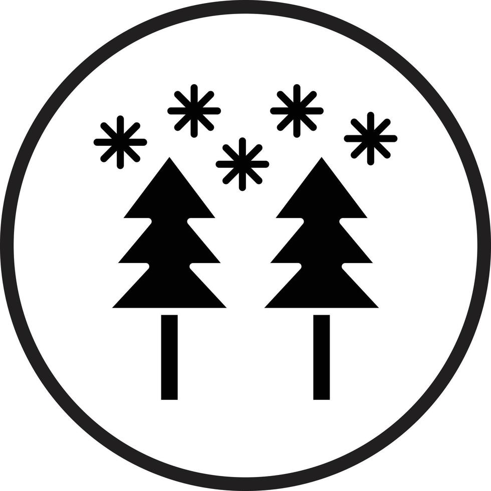 Snow Forest Vector Icon Design