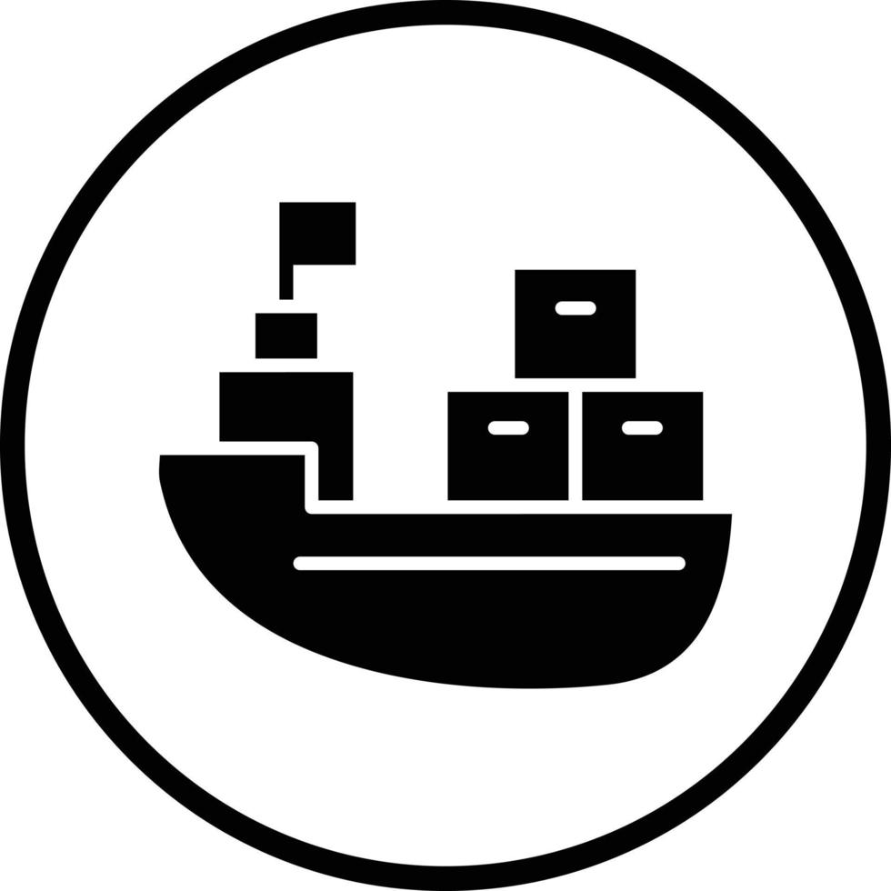 Cargo Boat Vector Icon Design