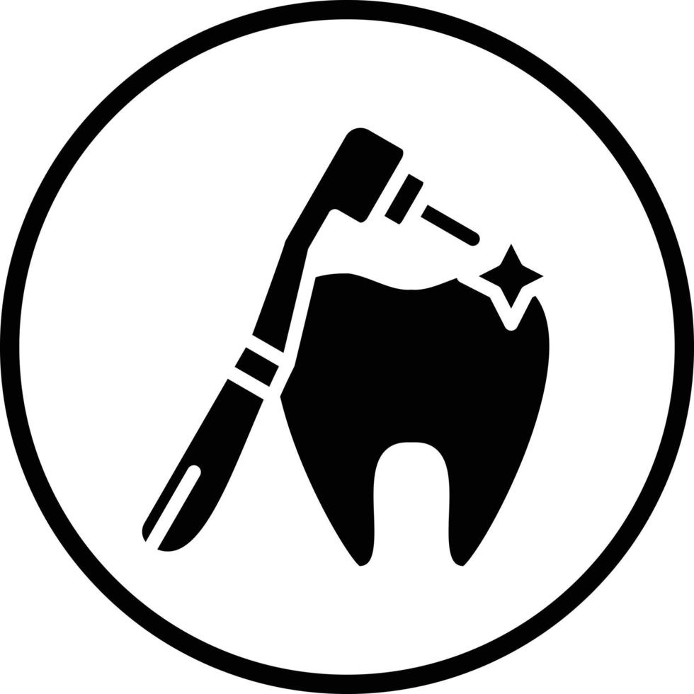 Dental Cleaning Vector Icon Design