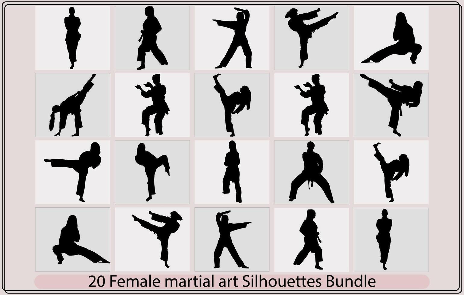 silueta de un kickboxing mujer marcial Arte silueta. hembra kickboxing,marcial letras y yoga vector