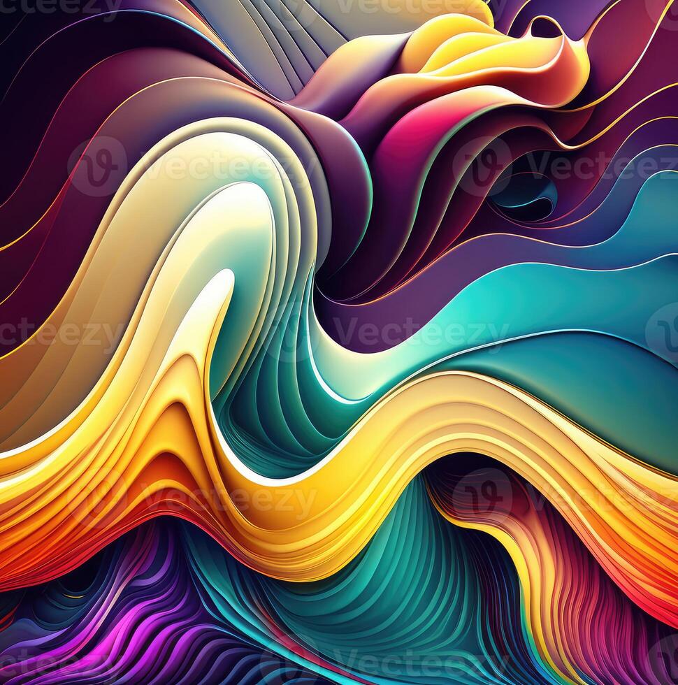 Colorful abstract waves. photo