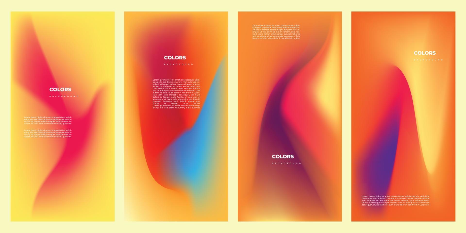 Colorful fluid mesh gradient poster design set copy space vector