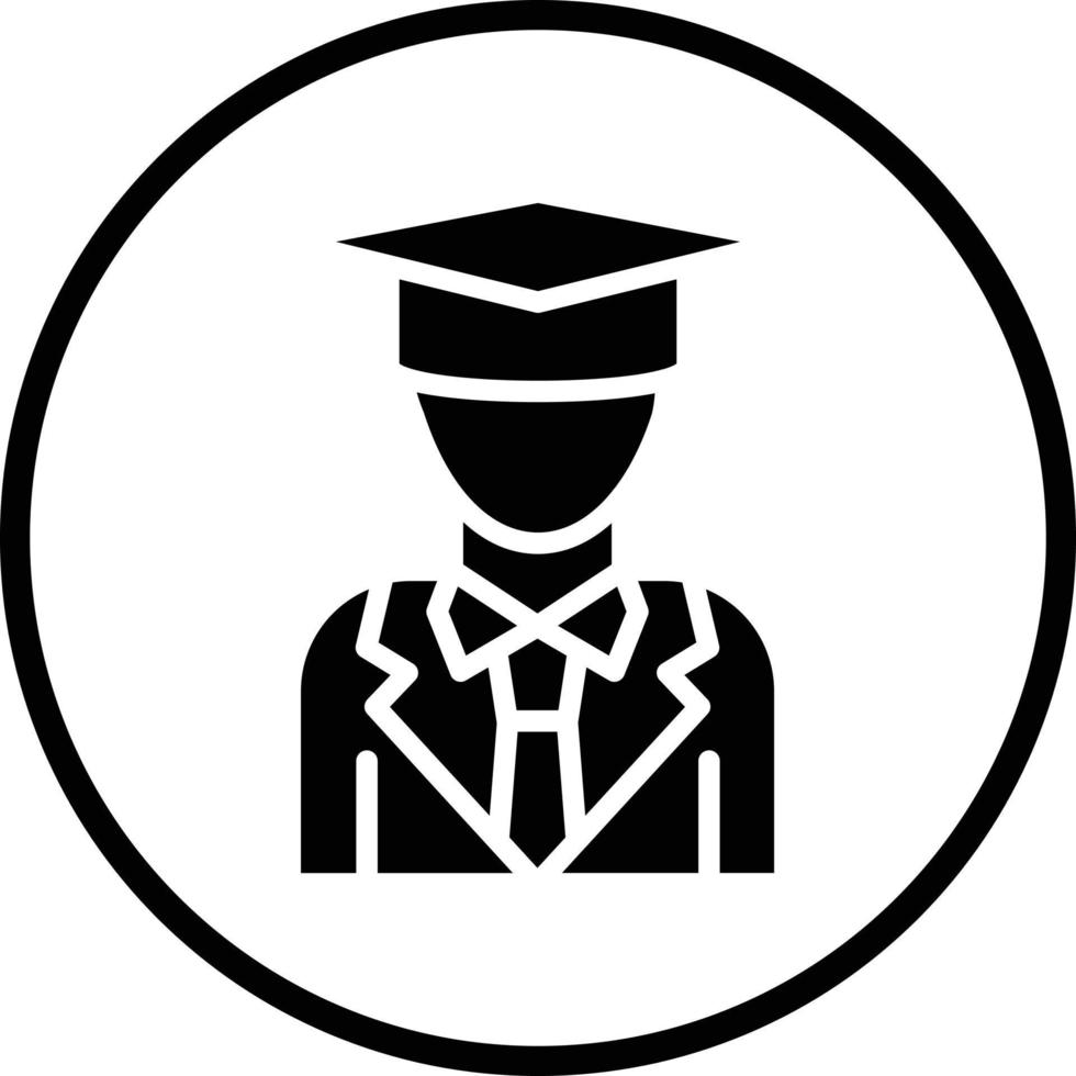 Male Graduate Vector Icon Design