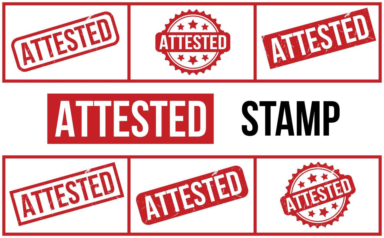 Attested Rubber Stamp set Vector
