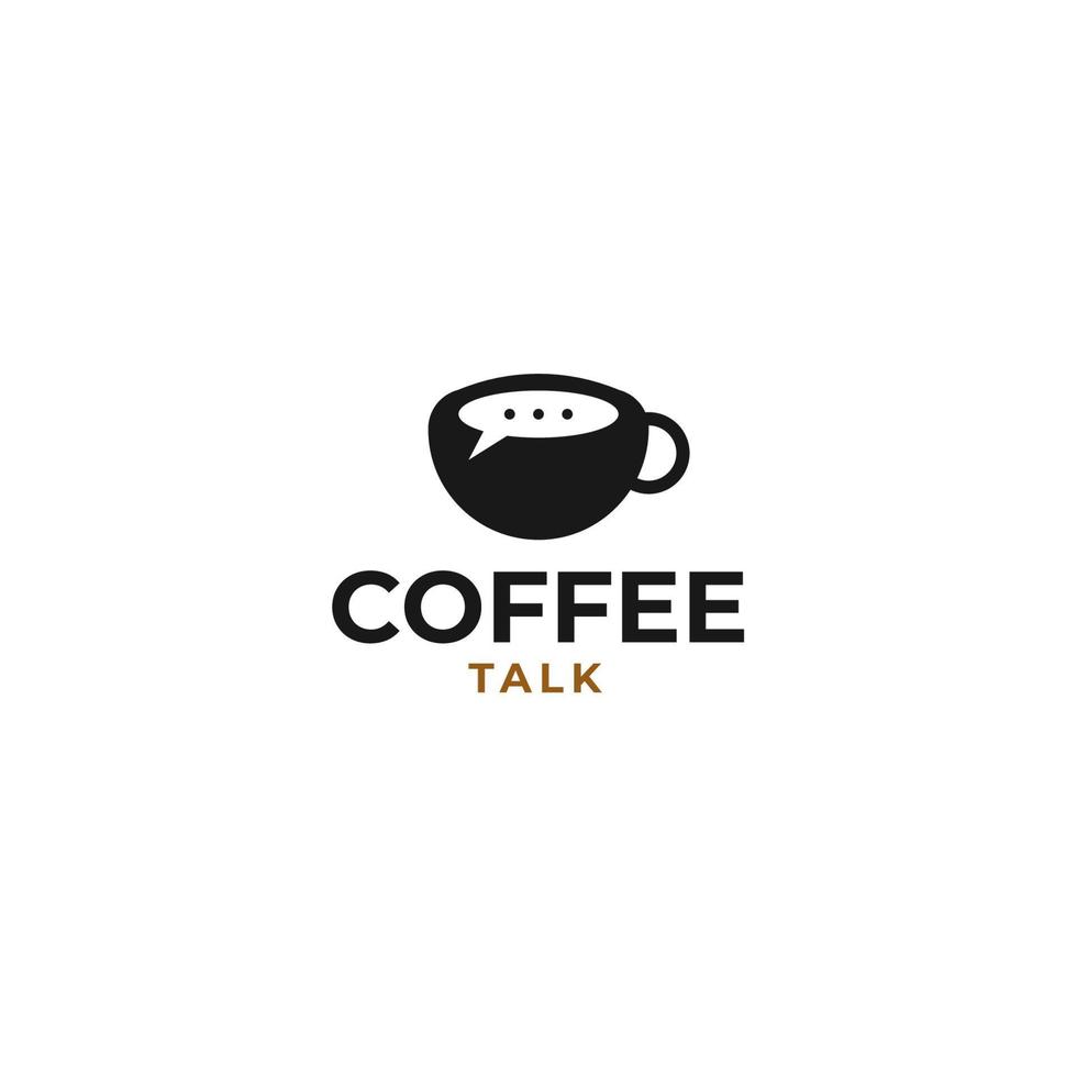Vector coffee talk logo design concept template illustration idea