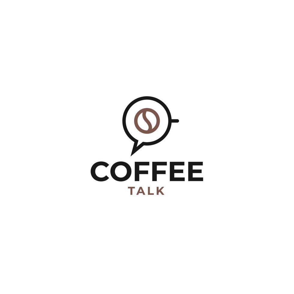 Vector coffee talk logo design concept template illustration idea