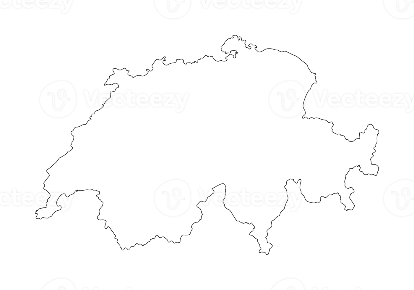 Switzerland map in white color png