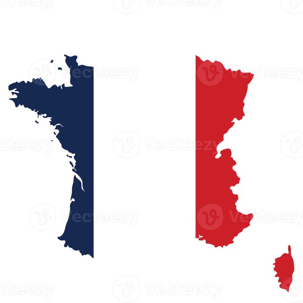 France map flag inside with high detail png