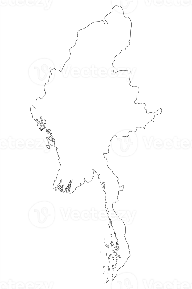 Myanmar carta geografica su trasparente sfondo png