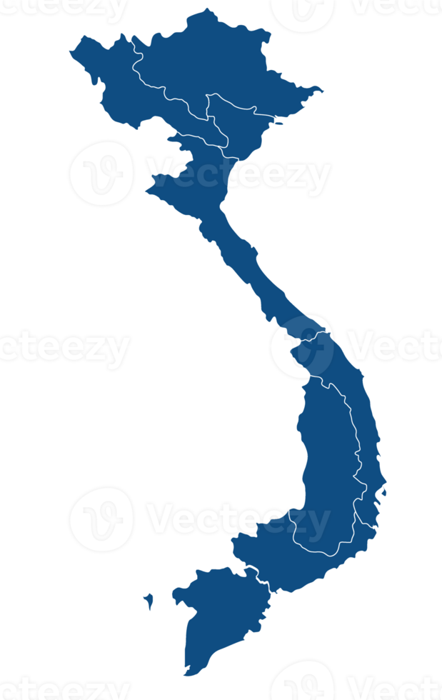 carte de vietnam comprend Régions, mekong rivière bassin, tonlé sève lac, et contour. png