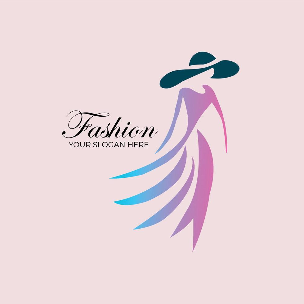 fashion people logo design concept template vector