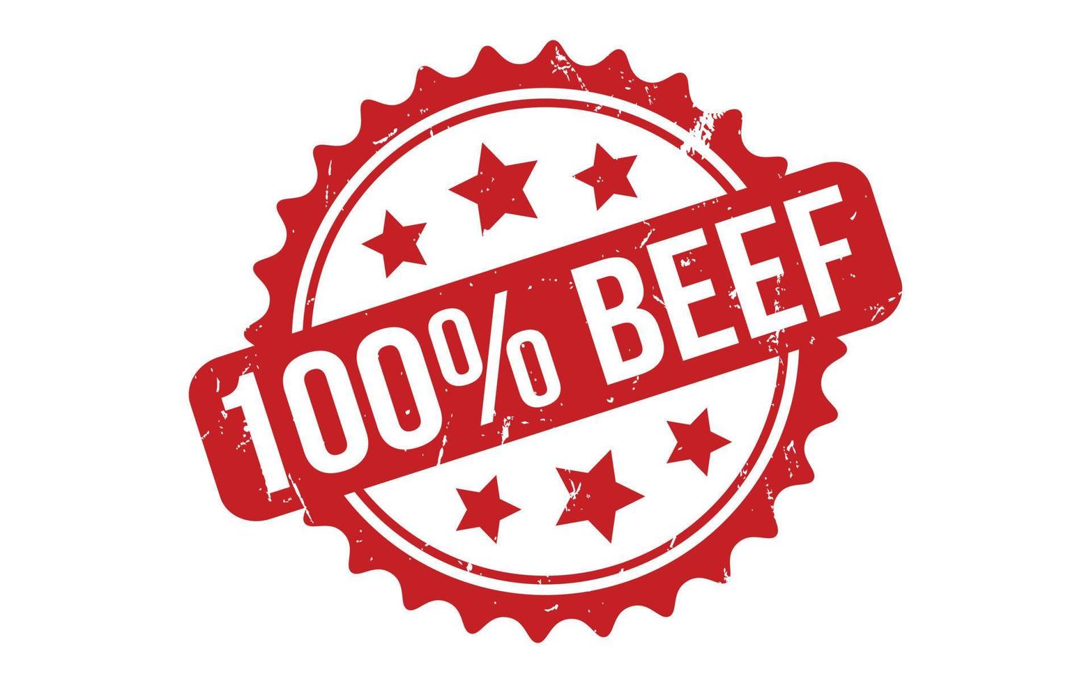 100 Percent Beef Rubber Stamp Seal Vector