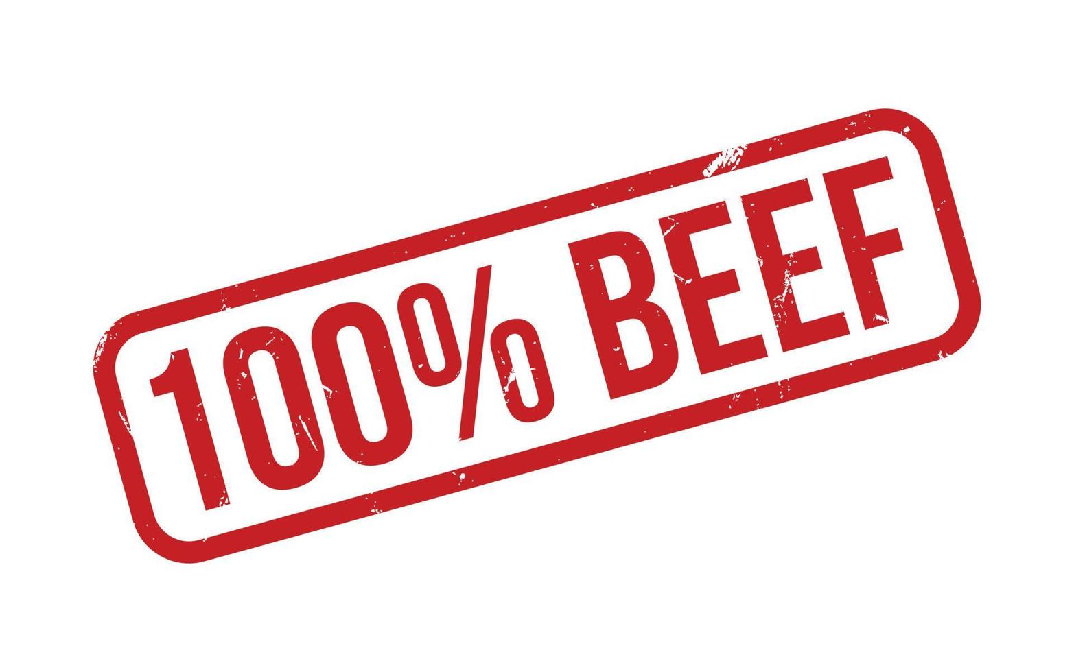 100 Percent Beef Rubber Stamp Seal Vector