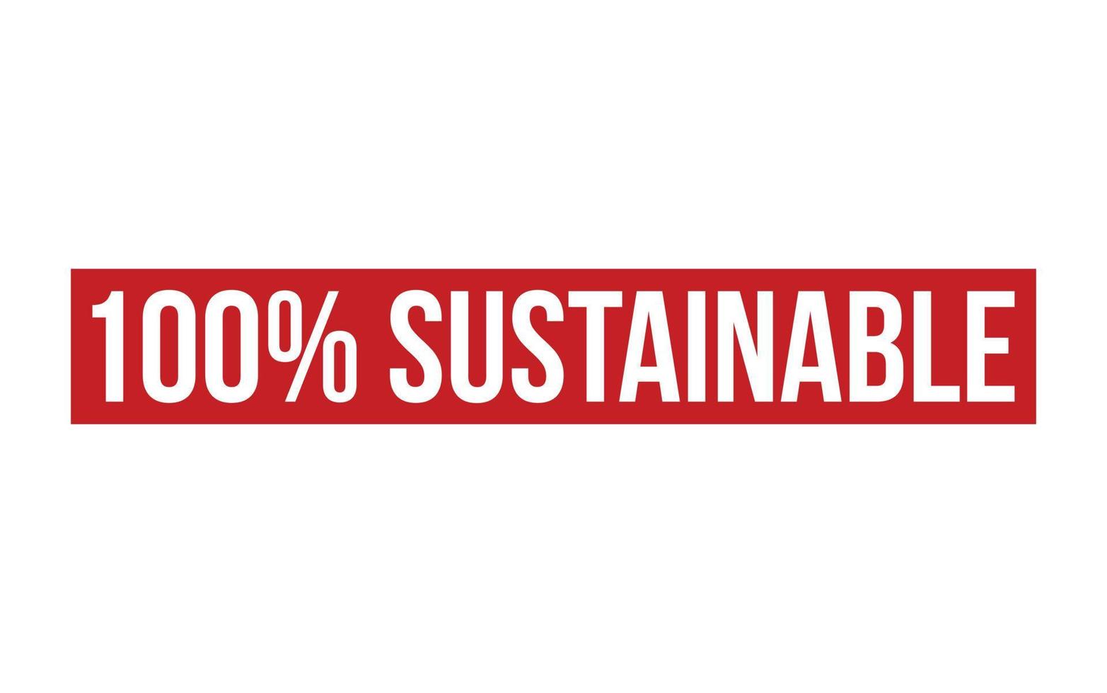 100 Percent Sustainable Rubber Stamp Seal Vector