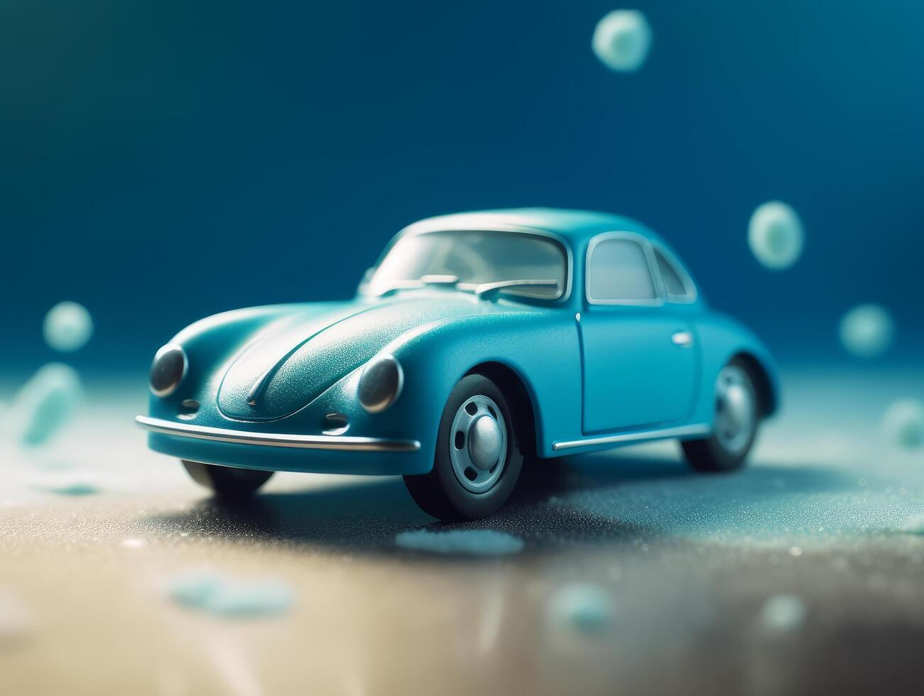 cielo azul juguete coche producto fotografía dinámica brillante antecedentes generativo ai foto