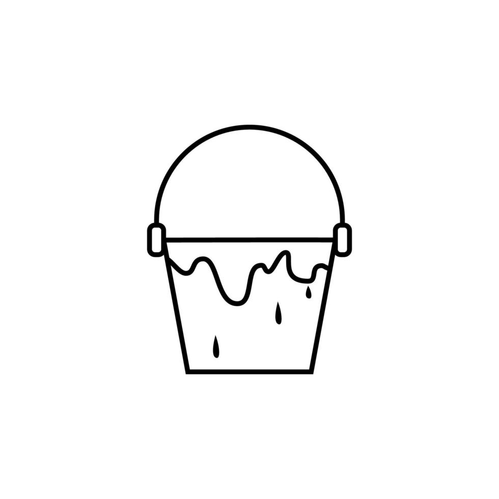 paint bucket outline vector icon