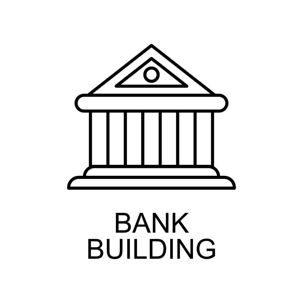 icono de vector de edificio de banco